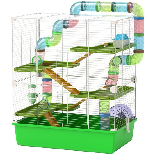 PawHut Modern 5-Tier Hamster Cage Indoor with Wheel & Bottle