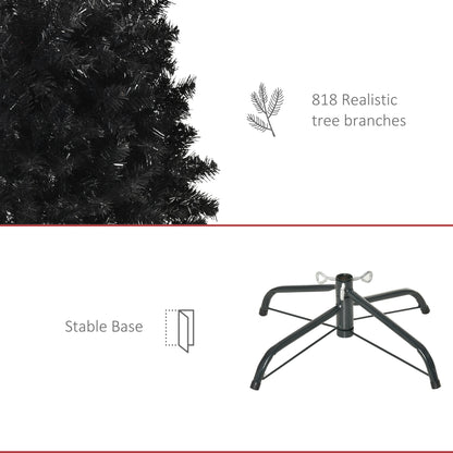 HOMCOM Slim Black Pencil Christmas Tree for Home, 7 ft