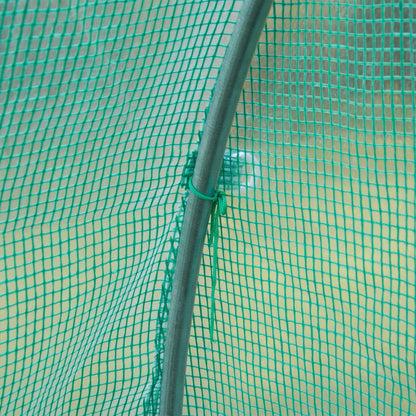 Outsunny 9.8' x 6.6' x 6.6' Plastic Greenhouse Cover Replacement, Heavy Duty Waterproof Tarp for Hoop House, Sheeting with 6 Windows, Door & Reinforcement Grid, Green