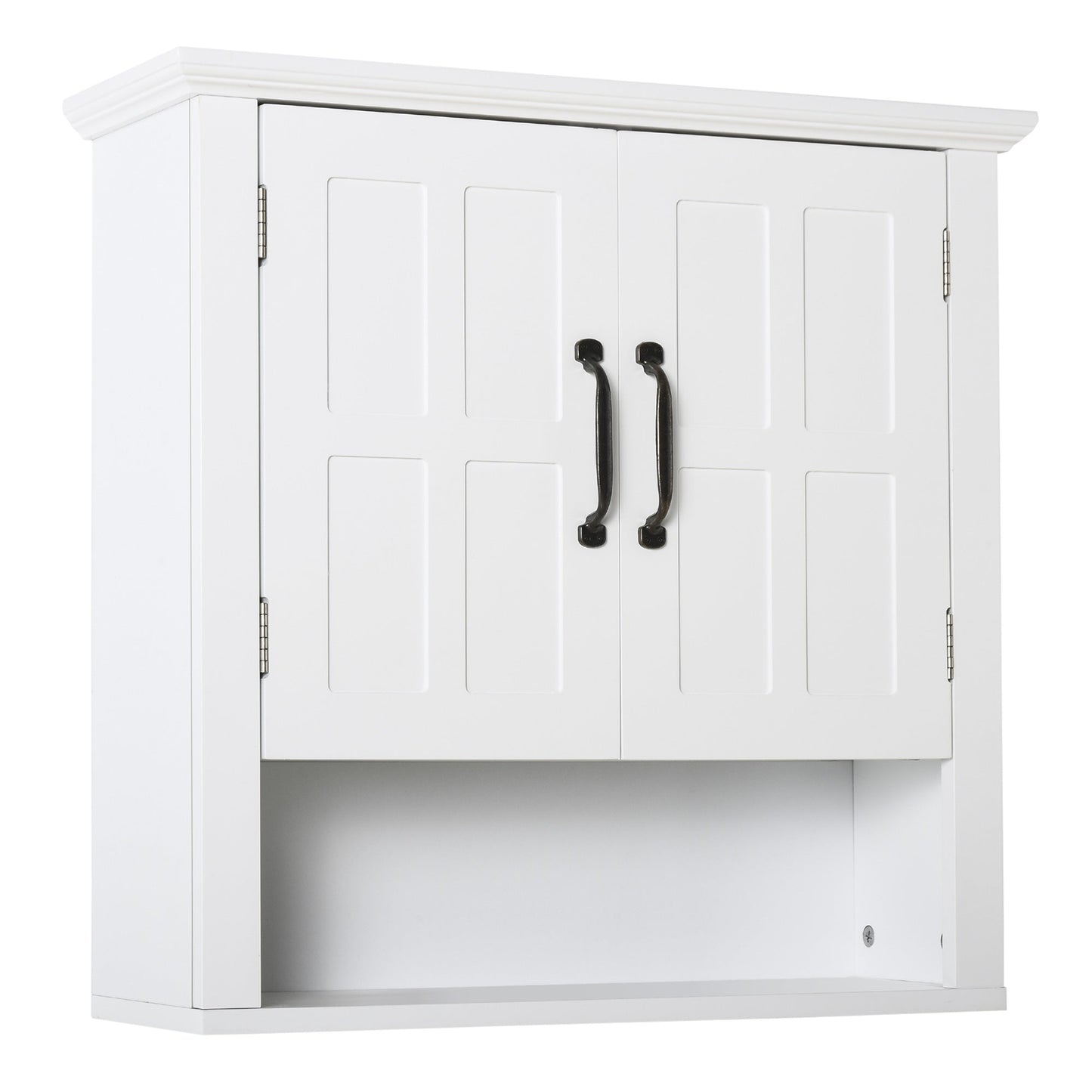 HOMCOM White Bathroom Wall Cabinet with Adjustable Shelf
