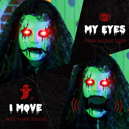HOMCOM Zombie Bride Yard Animatronic, Sound & Light-Up Eyes