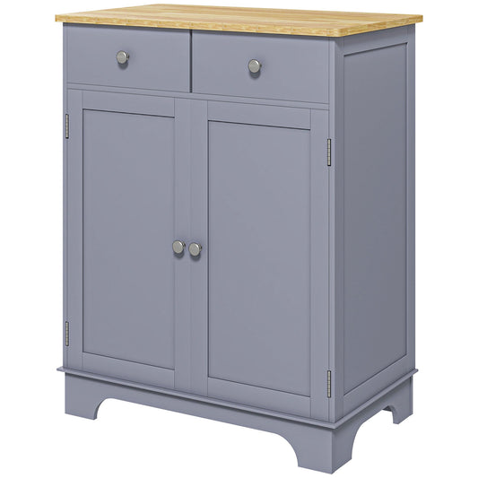 HOMCOM Farmhouse Kitchen Sideboard with Solid Wood Top