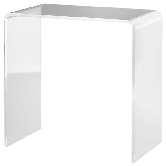 HOMCOM Clear Acrylic End Table, Small-Space Storage