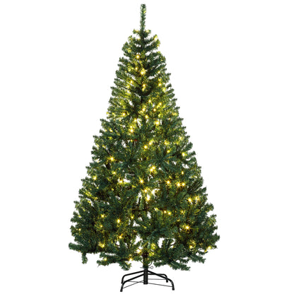 HOMCOM 6 Ft Lifelike Pre-Lit Christmas Tree for Living Rooms