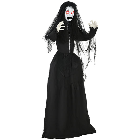 HOMCOM Zombie Bride Yard Animatronic, Sound & Light-Up Eyes