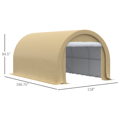 Outsunny Heavy-Duty Carport for Driveway with Zippered Door
