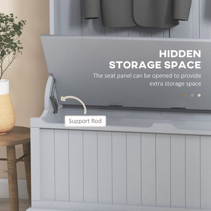 HOMCOM Modern Hall Tree Bench for Entryway, 3-in-1 Storage