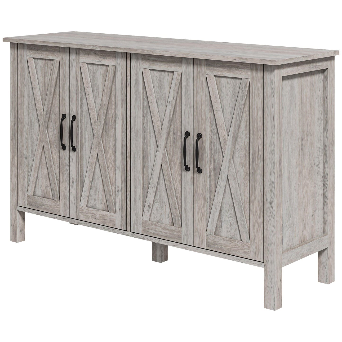 HOMCOM Farmhouse Buffet Cabinet for Dining Room, Barn Doors