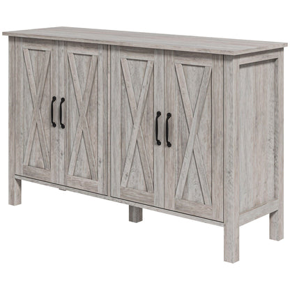 HOMCOM Farmhouse Buffet Cabinet for Dining Room, Barn Doors