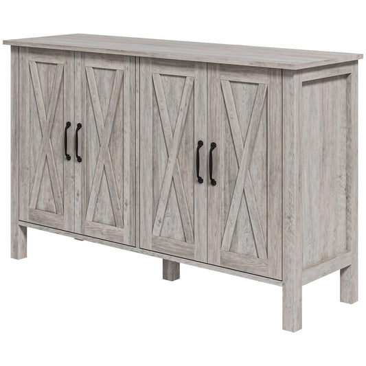 HOMCOM Farmhouse Buffet Cabinet for Dining Room, Barn Doors