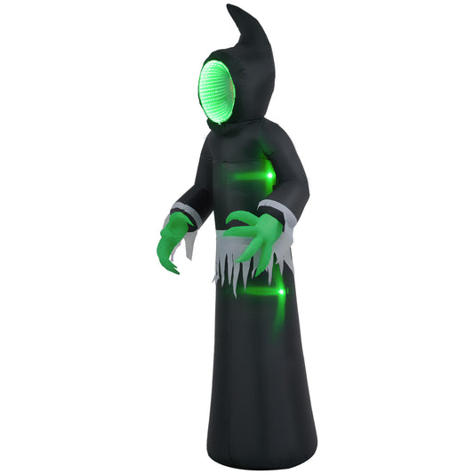 HOMCOM Spooky 8ft Inflatable Ghost for Yard, LED Mirror Face