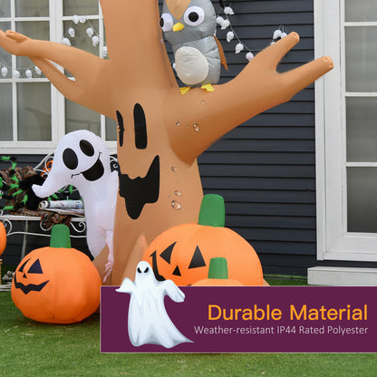 HOMCOM Haunted Yard Inflatable Tree, 7.5ft LED-Lit