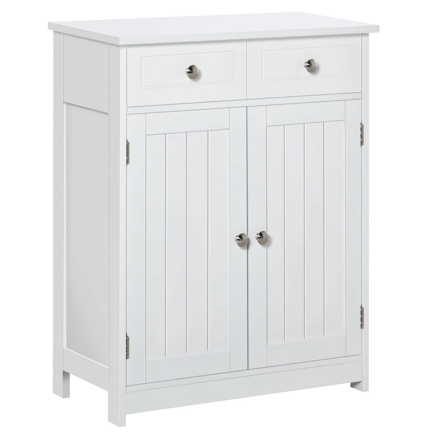Kleankin Modern White Bathroom Cabinet with Adjustable Shelf