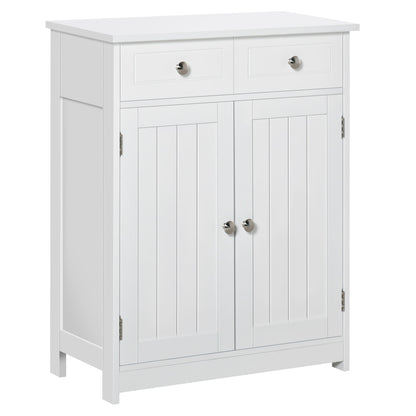 Kleankin Modern White Bathroom Cabinet with Adjustable Shelf