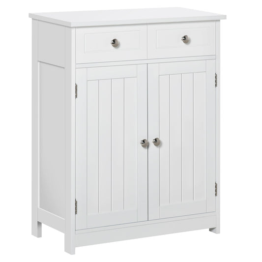 Kleankin Modern White Bathroom Cabinet with Adjustable Shelf