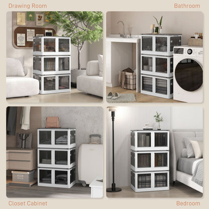 Clean White HOMCOM Storage Bins for Closet & Garage, Wheeled