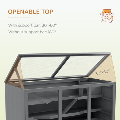 PawHut XL Indoor Wooden Hamster Cage, Lift-Top Roof