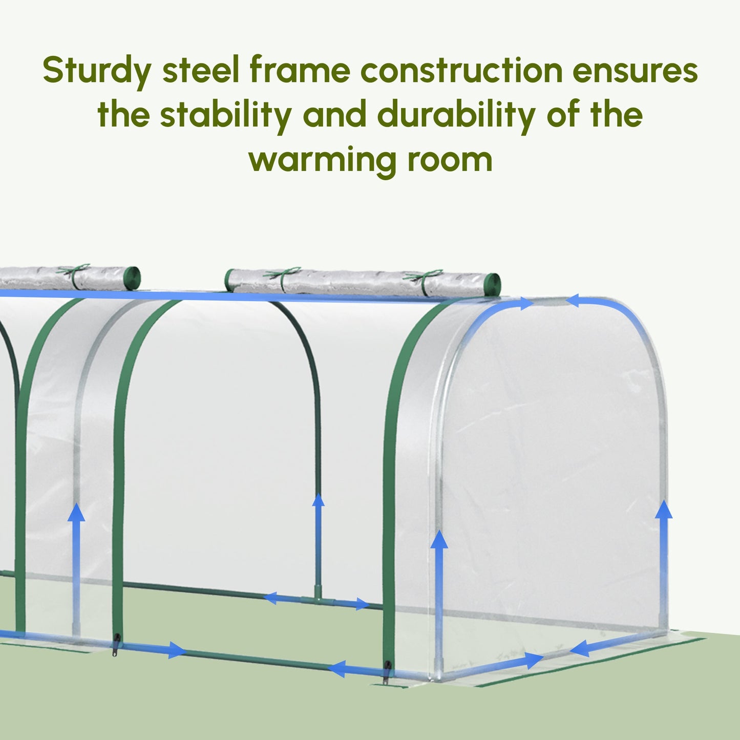 Outsunny Tunnel Greenhouse for Garden Beds, UV-Resistant PVC