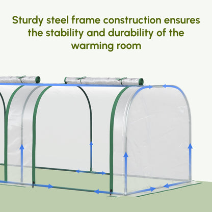 Outsunny Tunnel Greenhouse for Garden Beds, UV-Resistant PVC
