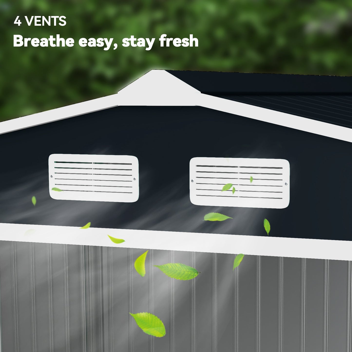 Outsunny 9x6 Steel Backyard Storage Shed with Foundation Kit