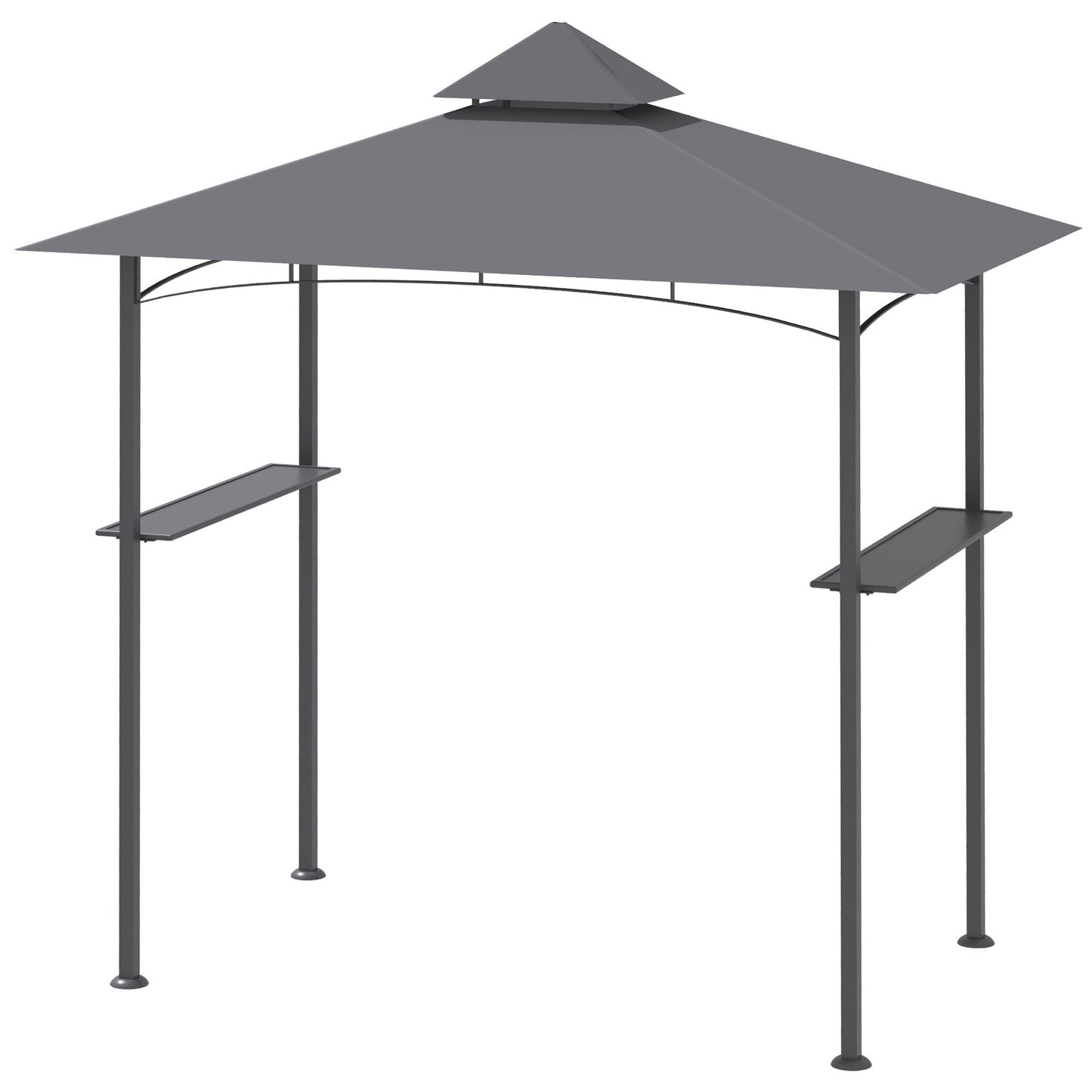 Outsunny Modern Grill Gazebo for Backyard BBQ, Side Shelves