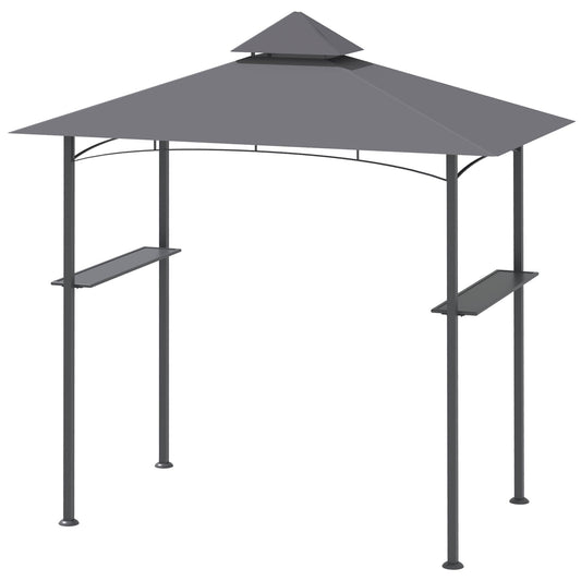 Outsunny Modern Grill Gazebo for Backyard BBQ, Side Shelves