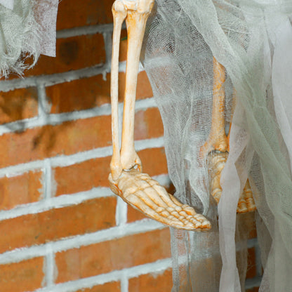 HOMCOM Spooky Hanging Pumpkin Ghost Outdoor Light & Sound