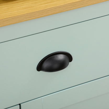 HOMCOM Light Blue Kitchen Hutch Pantry with Microwave Shelf