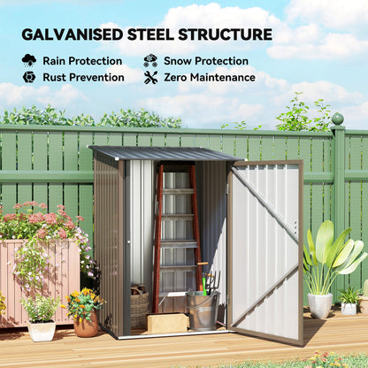 Outsunny Lean-To Patio Shed, Lockable Galvanized Steel