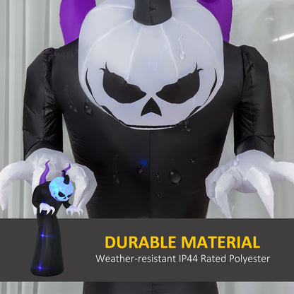 HOMCOM 7ft Halloween Pumpkin Reaper LED-Lit Yard Inflatable