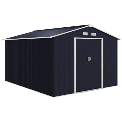 Outsunny Metal Backyard Shed with Lockable Doors & Vents