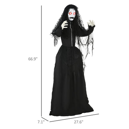 HOMCOM Zombie Bride Yard Animatronic, Sound & Light-Up Eyes