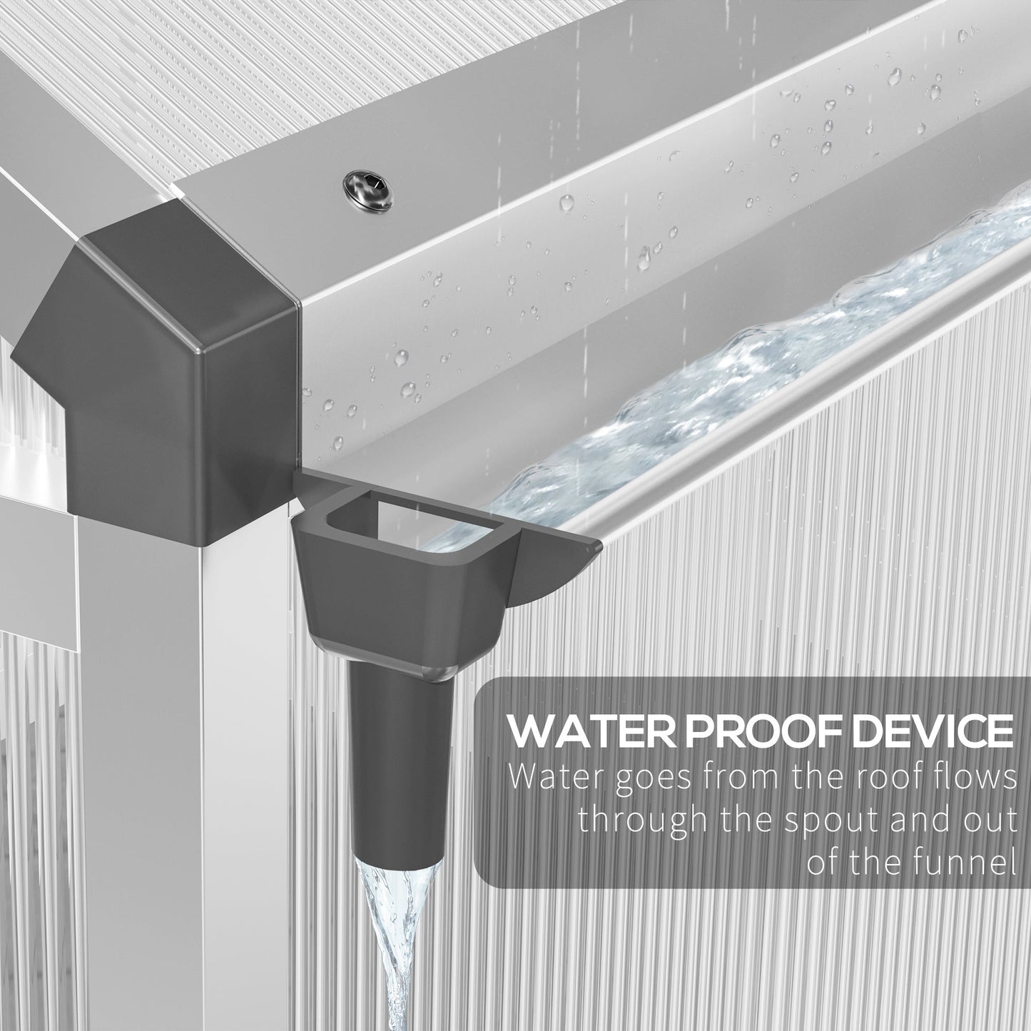 Outsunny Sturdy 8x6 Walk-In Garden Greenhouse, Vent & Gutter