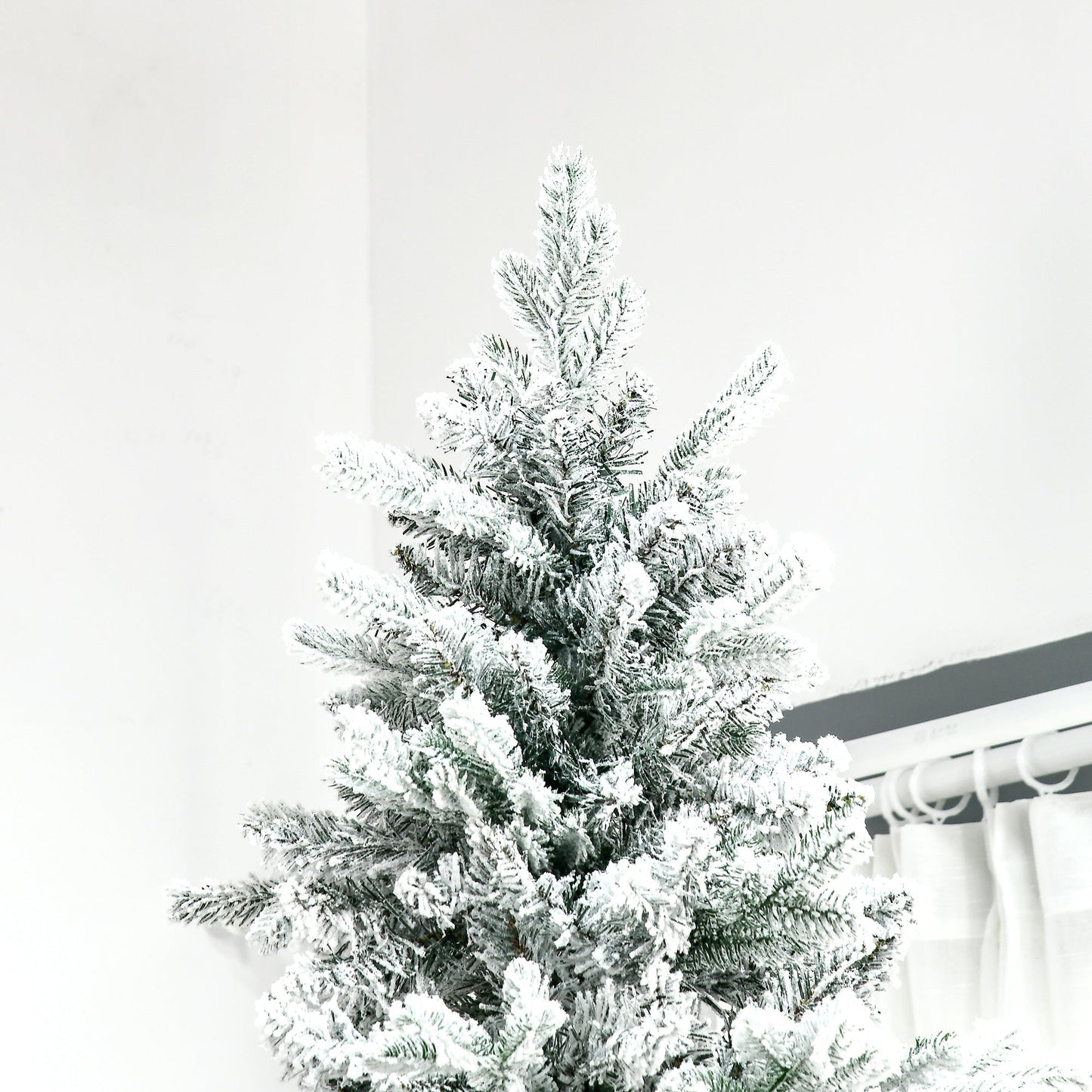 HOMCOM 9 Ft Snow-Flocked Christmas Tree, Quick Auto-Setup