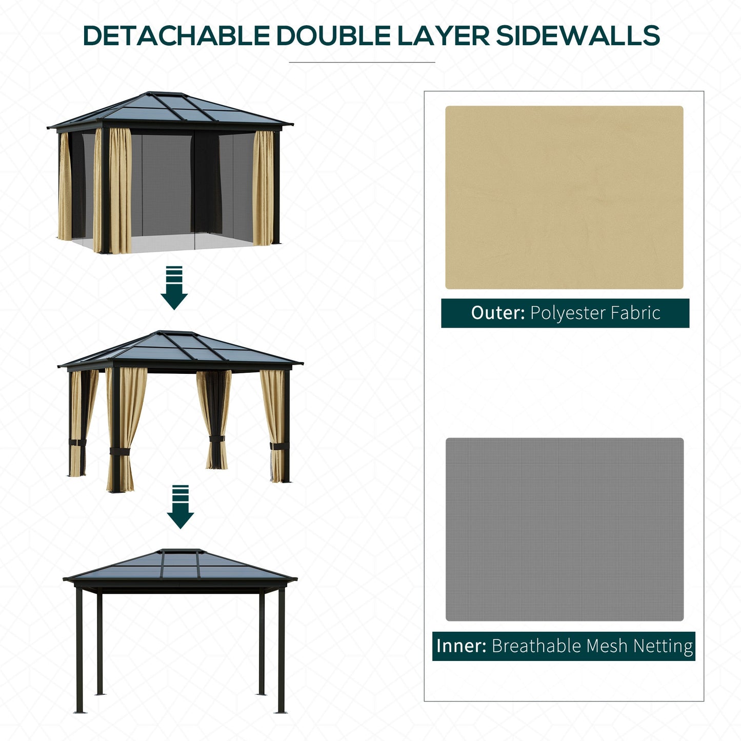 Outsunny Hardtop Gazebo for Patio with Polycarbonate Roof