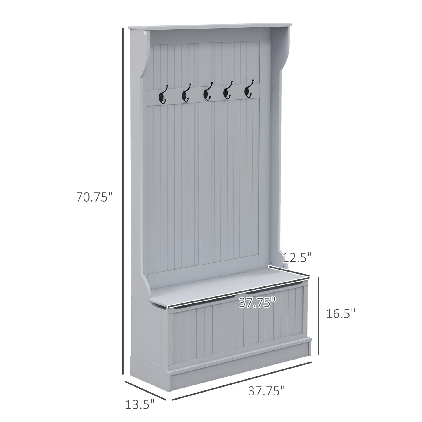 HOMCOM Modern Hall Tree Bench for Entryway, 3-in-1 Storage