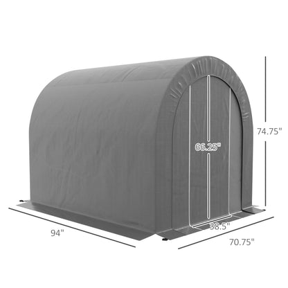 Outsunny Galvanized Steel 6x8 Shed for Backyard, Waterproof
