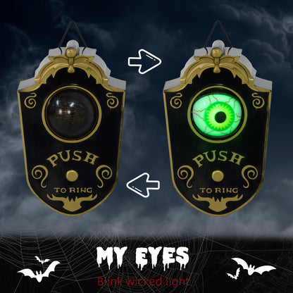 HOMCOM Halloween Doorbell for Porch, Eyeball Lights & Sounds