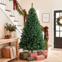 HOMCOM 6 ft Artificial Christmas Tree, Norway Spruce Tree, Hinged Xmas Tree with Metal Stand