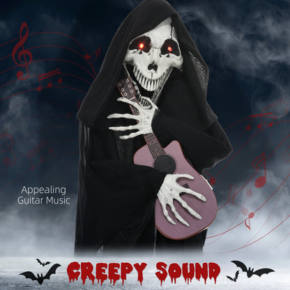 HOMCOM Guitarist Grim Reaper Outdoor Animated Halloween Prop