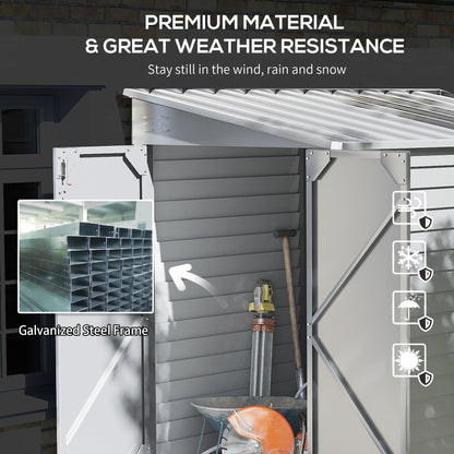 Outsunny White Metal Garden Shed, Lockable Yard Storage