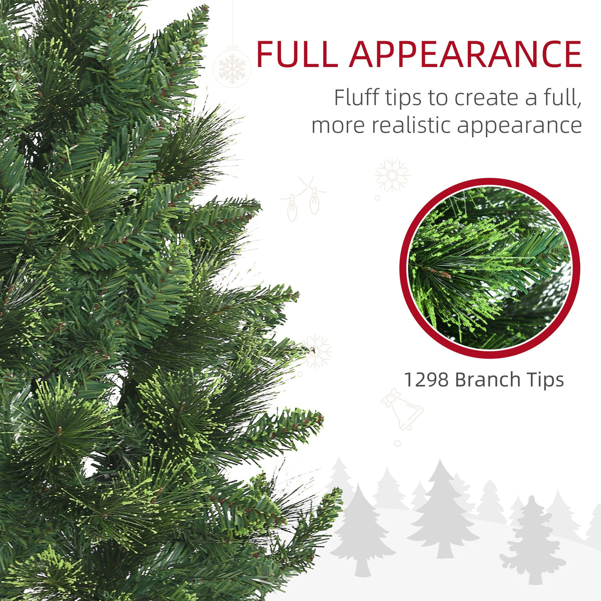 HOMCOM 9 Ft Slim Pencil Christmas Tree for Home, Auto-Open