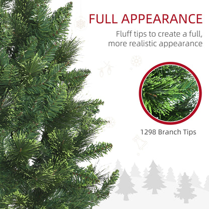 HOMCOM 9 Ft Slim Pencil Christmas Tree for Home, Auto-Open