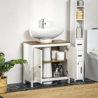 kleankin Sleek Under-Sink Bathroom Cabinet, Adjustable Shelf
