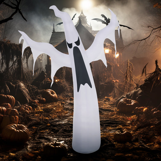 HOMCOM 6-Ft LED-Lit Halloween Ghost Inflatable for Yard