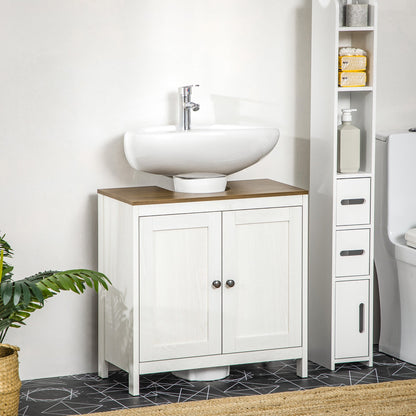 kleankin Sleek Under-Sink Bathroom Cabinet, Adjustable Shelf