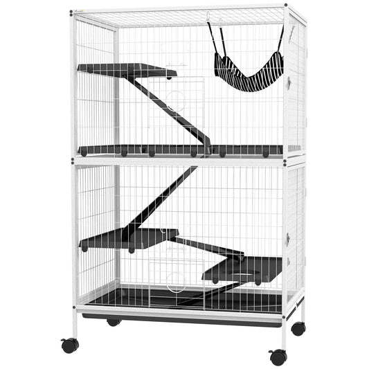 PawHut 50 in Rolling Small Animal Cage Indoor Hammock & Tray