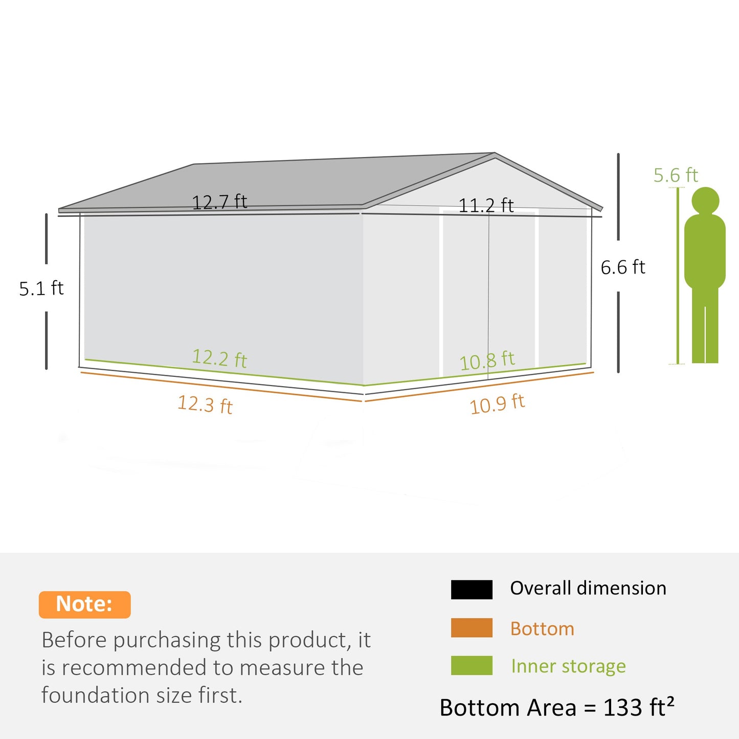 Outsunny Metal Yard Shed: Bikes & Tools, Locking Doors