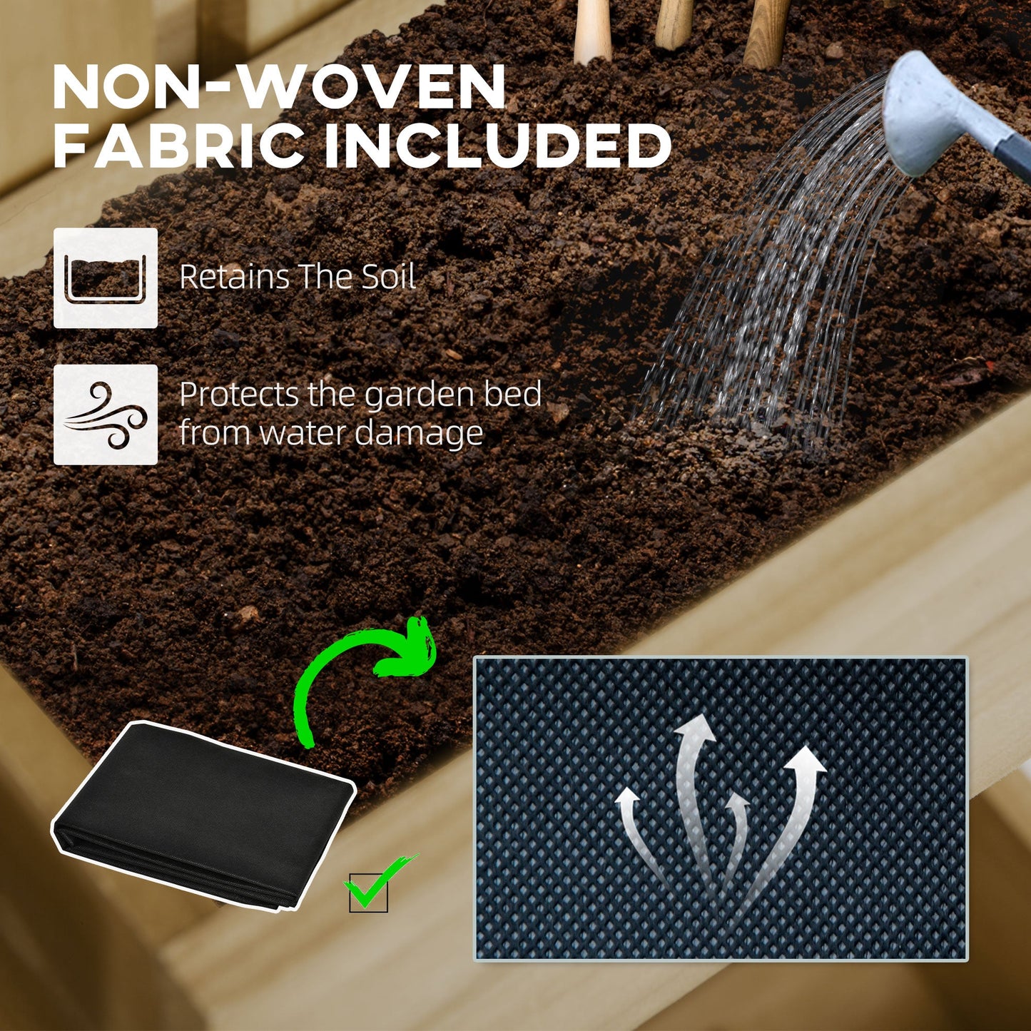 Outsunny Rustic Wall Trellis Planter, 5 Boxes with Drainage