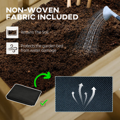 Outsunny Rustic Wall Trellis Planter, 5 Boxes with Drainage